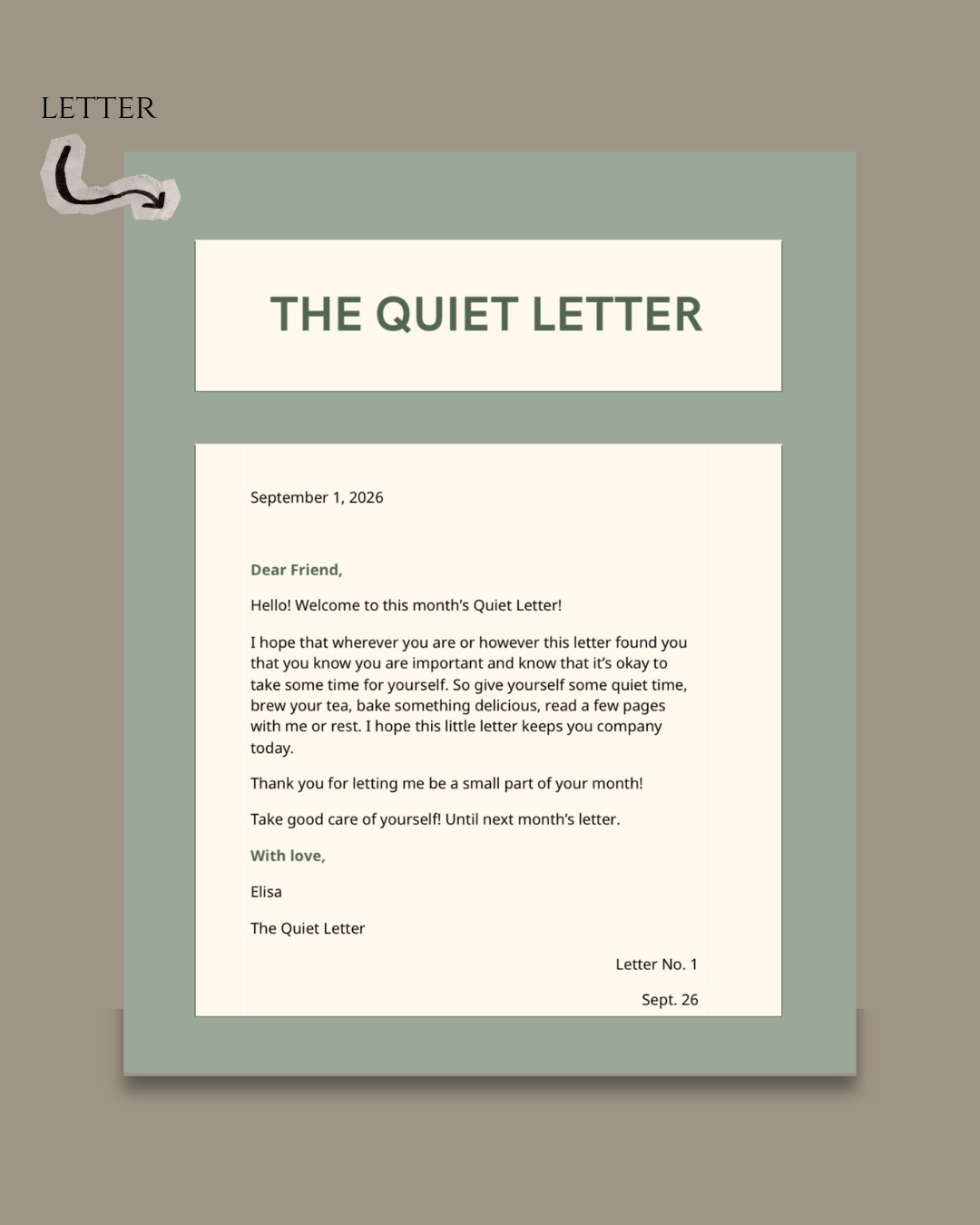 (PRE-ORDER) The Quiet Letter | September 2026 | Monthly Mail